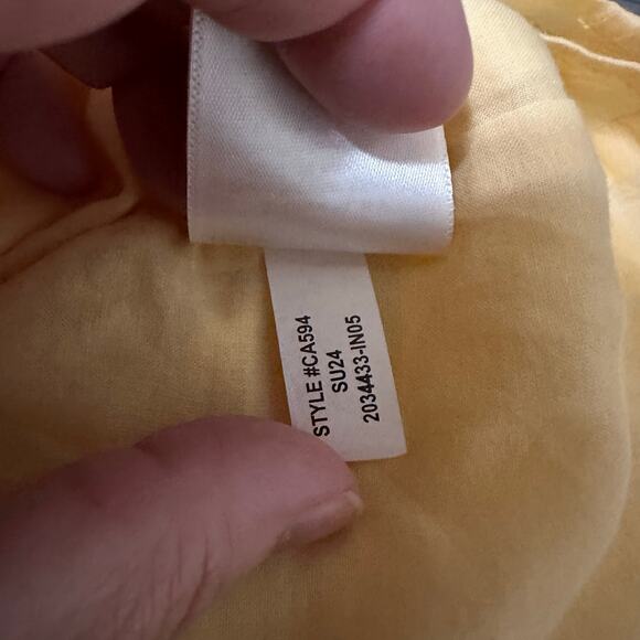 J.‎ Crew Rosalie Cotton Viole Top Yellow Women XXL Smocked Chic Feminine Minimal - Picture 8 of 8